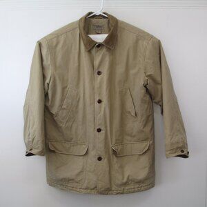 L.L. Bean Quilted Chore Coat Mens XXL Tall Tan Barn Jacket Corduroy Collar DWY21